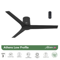 VENTILADOR DE TECHO HUNTER ATHENS LOW PROFILE 52"