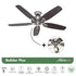 VENTILADOR DE TECHO HUNTER 52" MOD. BUILDER'S PLUS