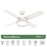 PACK X2 VENTILADOR DE TECHO HUNTER DANTE BLANCO 44"
