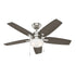 Ventilador de Techo Hunter Arcot 46” con diseño moderno, aspas reversibles en Roble Gris Claro y Nogal Gris, ideal para espacios sofisticados.