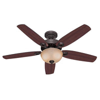 Ventilador de Techo Hunter Builder’s Deluxe 52” con kit de luz incluido.  Ventilador detecho Barato