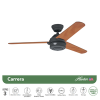 Ventilador de Techo marca Hunter.  Modelo Carrera