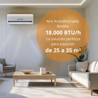 AIRE ACONDICIONADO SPLIT MURO AIROLITE AASMI 18ATI INV R32 + INSTALACIÓN BÁSICA