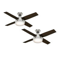 PACK X2 VENTILADOR DE TECHO HUNTER DANTE NIQUEL 44