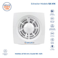 EXTRACTOR DE AIRE MODELO 125 X1K