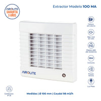 EXTRACTOR DE AIRE MODELO 100 MA