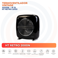 PACK TERMOVENTILADOR VINTAGE RETRO NEGRO+BLANCO