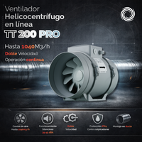 Ventilador Helicocentrífugo en Línea Airolite TT 200 PRO