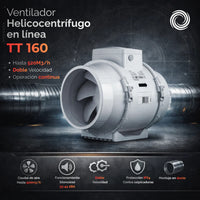 Ventilador Helicocentrífugo en Línea Airolite TT 160