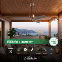 VENTILADOR DE TECHO HUNTER 52" MOD. INDUSTRIE II