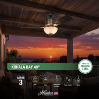 PACK X2 VENTILADOR DE TECHO HUNTER KOHALA BAY 48